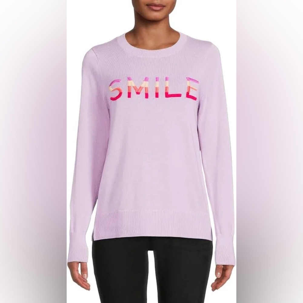 Time and Tru- Lavender 'Smile' Sweater Size XXL